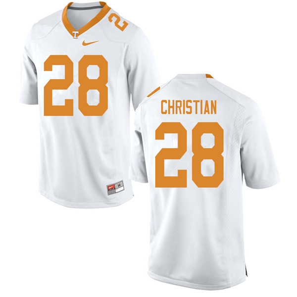 Men #28 James Christian Tennessee Volunteers College Football Jerseys Sale-White - Click Image to Close